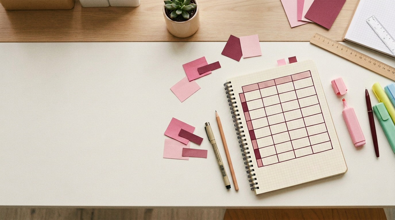 Minimal study notes desk without lab equipment
